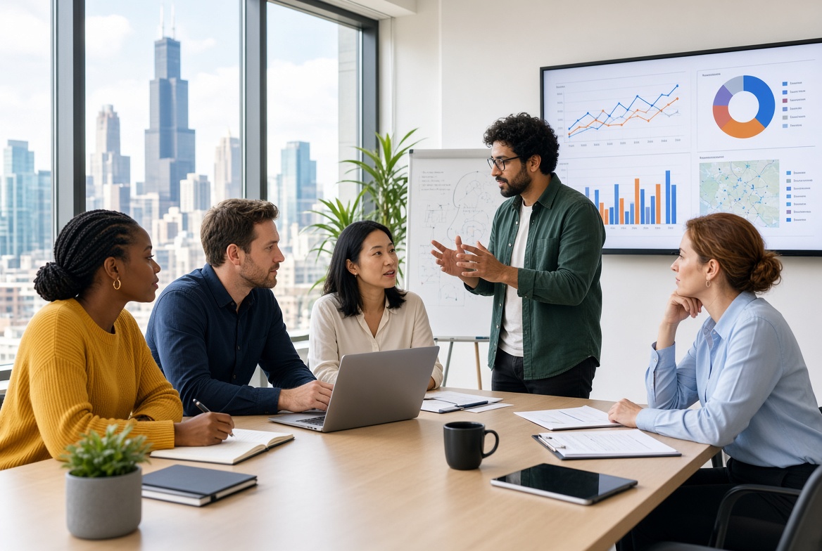 Marketing team collaborating